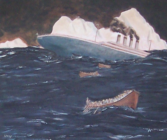 Sinking of the Titanic - Oil Painting, done in 1997.